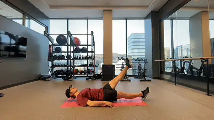 Lying flutter kicks demonstration